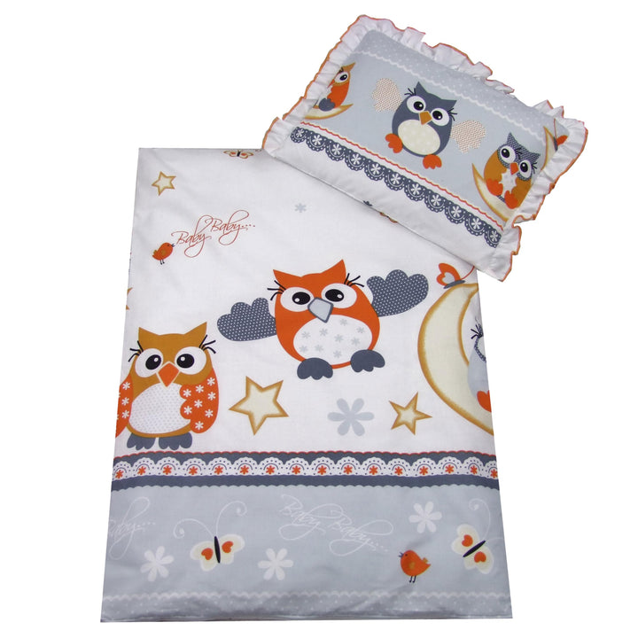 Rawstyle 4 TLG. Set Bezug (Weiss + Sterne Grau) für Kinderwagen 70x50 cm Garnitur Bettwäsche Decke +