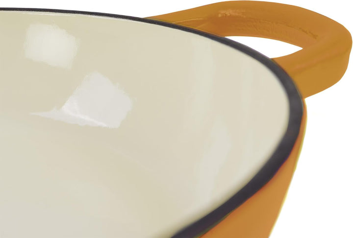Mahlzeit Gusseisen Brottopf Set emailliert | 6,4 Liter | Sunny Orange | Brotbackform mit Brotschling