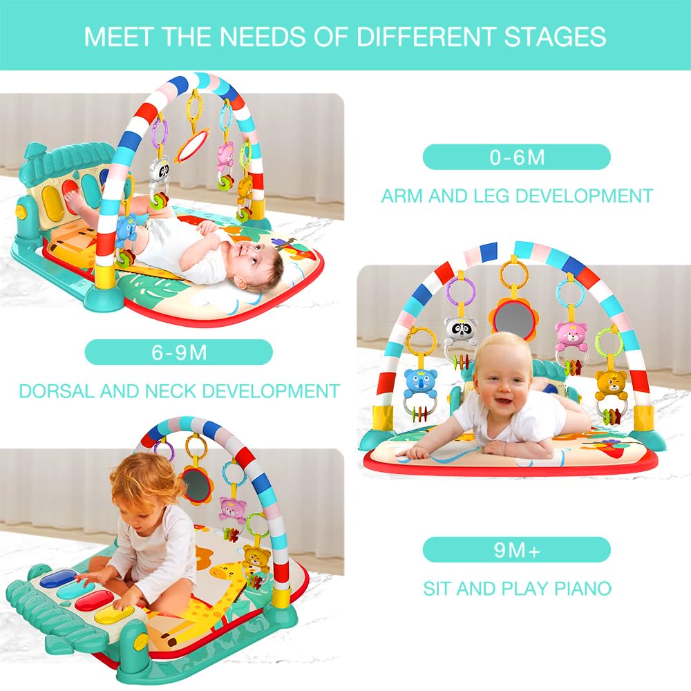 Eners Baby Gym Spielmatte Musikalische Aktivitätsmatte Piano Baby Play Gym Bauchzeit Gepolsterte Mat