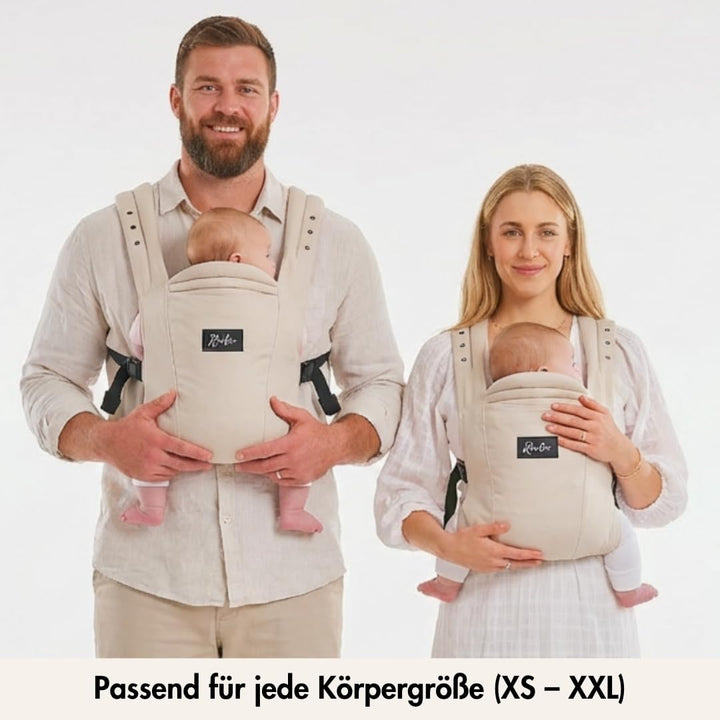 Rookie Babytrage ab Geburt - Ergonomisch, Bequem, Bio-Stoffe - Premium Elite Design - Baby Trage sch
