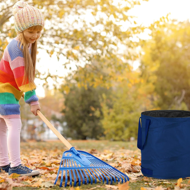Relaxdays Laubsack, selbstaufstellend, 3er Set, 85 L, Pop Up Gartensack, mit 3 Griffen, UV-beständig
