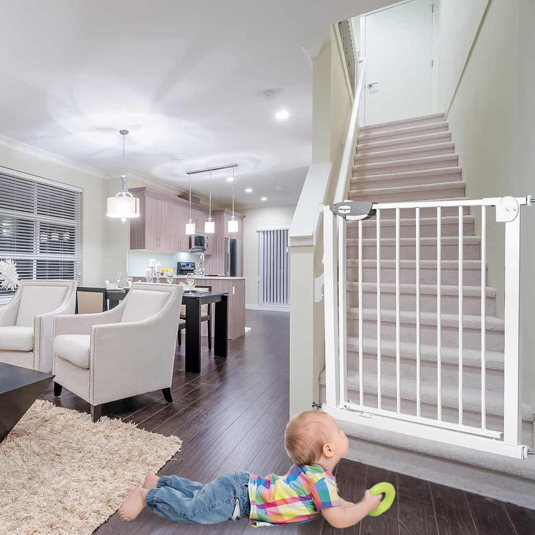 JOIEYOU Treppenschutzgitter ohne Bohren, 75-85 cm Türschutzgitter Treppengitter für Kinder und Haust