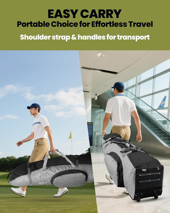 OutdoorMaster Gepolstert Golf Reisetasche mit Verstärkte Räder, 900D Heavy Duty Oxford Abriebfestigk