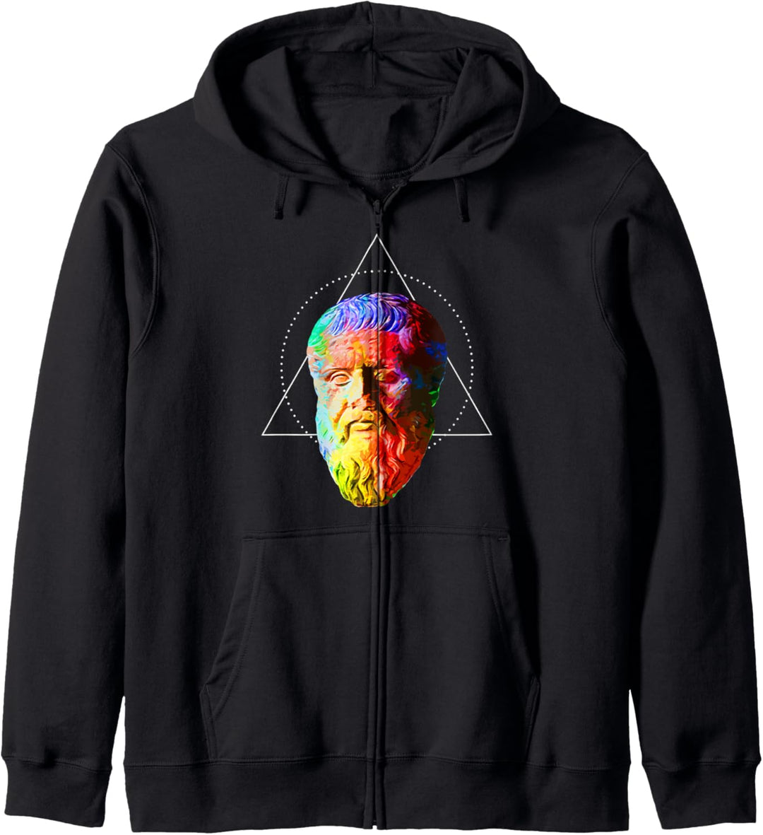 Platon - Buntes geometrisches Denker-Porträt Kapuzenjacke