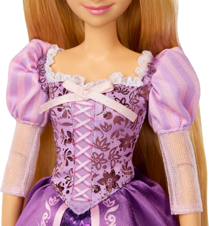 Mattel Disney Princess Rapunzel-Modepuppe aus der Glitzerprinzessinnen-Reihe mit abnehmbarem Kleid u