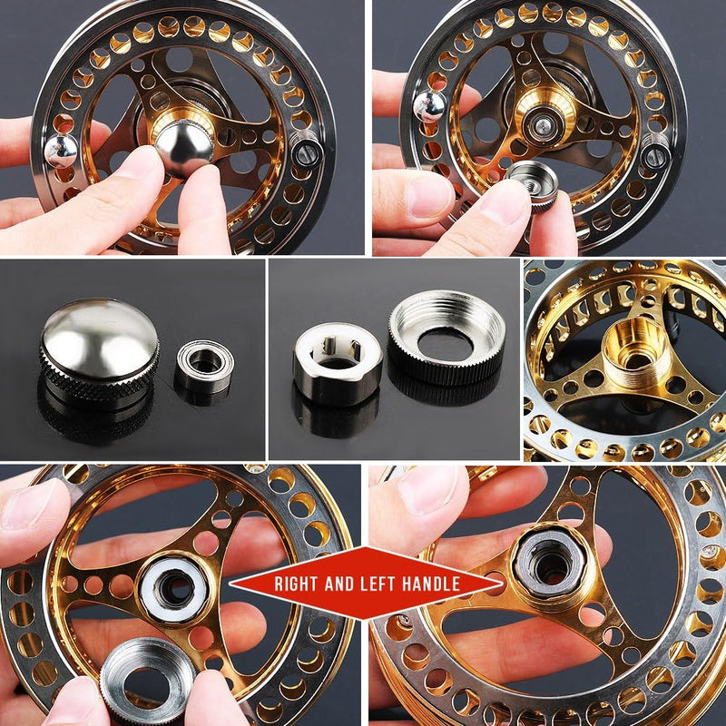 Sougayilang Angelrolle für Fliegenfischen, gross, 2 + 1 BB mit CNC-gefrästem Gehäuse und Spule aus A
