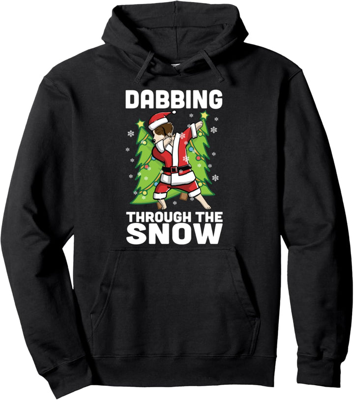 Dabbing Through The Snow Epagneul Breton Weihnachten Hund Pullover Hoodie