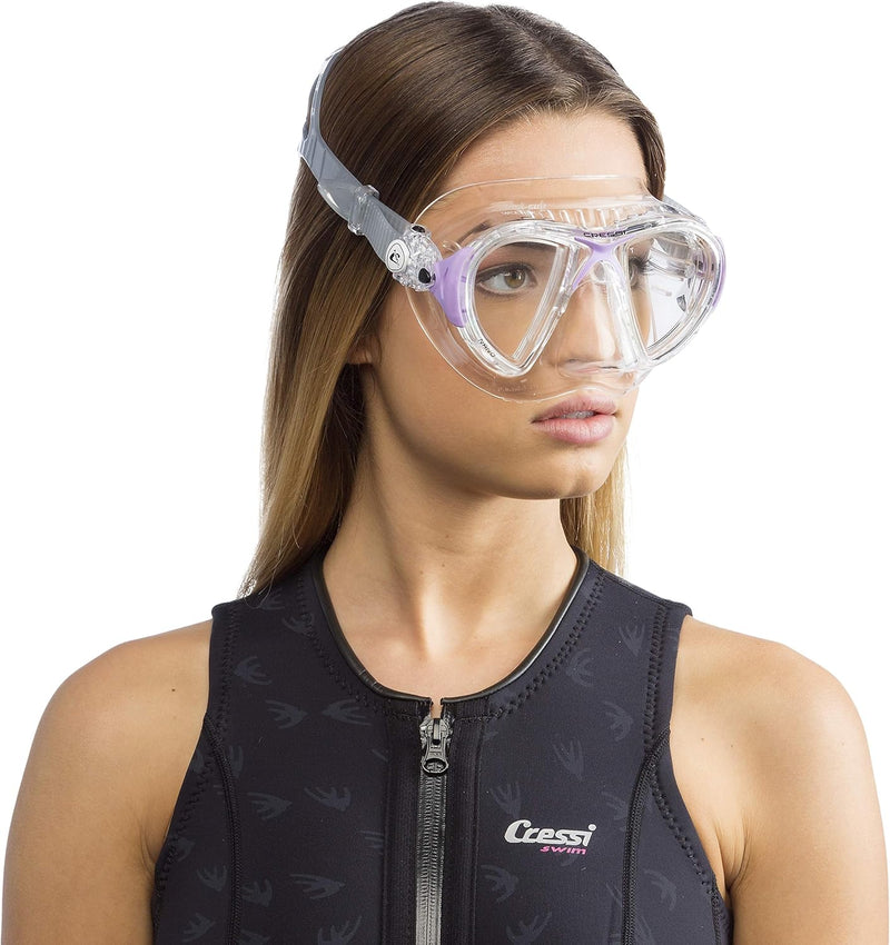 Cressi Herren Nano Taucherbrille UNI Transparent/Lila, UNI Transparent/Lila