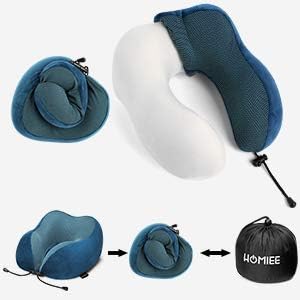 HOMIEE Reise Nackenkissen, Orthopädisches Nackenkissen Schlafen Memory Foam Stoff Ergonomisches Nack