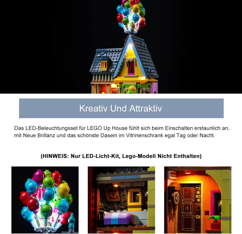 BrickBling Licht-Kit für Lego Disney and Pixar Carls Haus 43217 (Kein Lego-Modell), Led Beleuchtungs