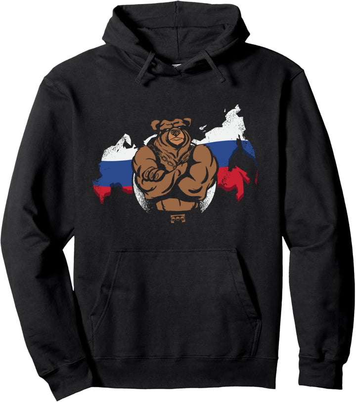 Russland und Russia mit russischem Bär und russische Pullover Hoodie