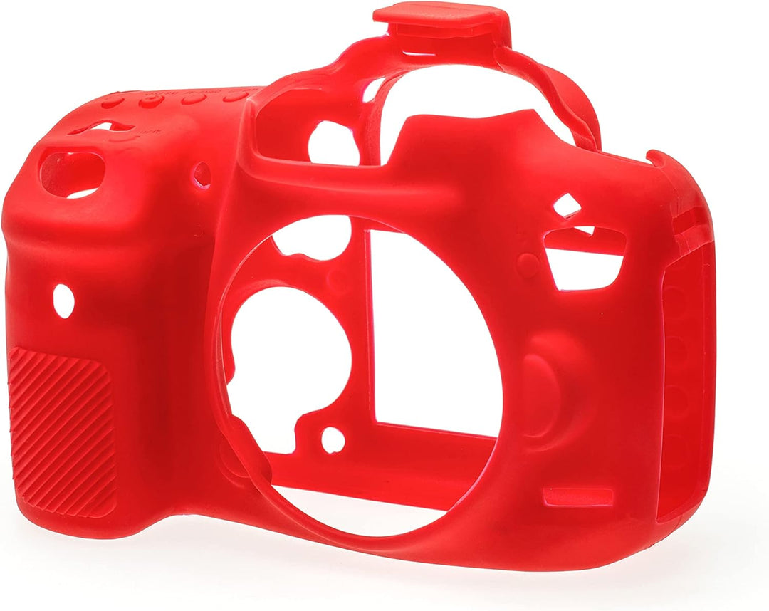 easyCover - Silikon Kameratasche - Schutz für Ihre Kamera - Canon 7D Mark II - Rot