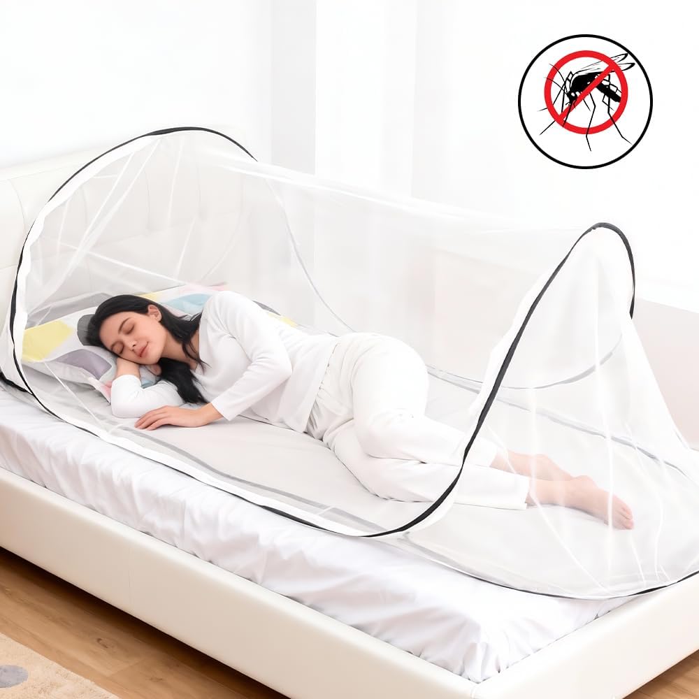 200 x 80 x 56 cm Moskitonetz Pop Up,Faltbares Moskitonetz für Einzelbett,Tragbares Campingzelt,für Z