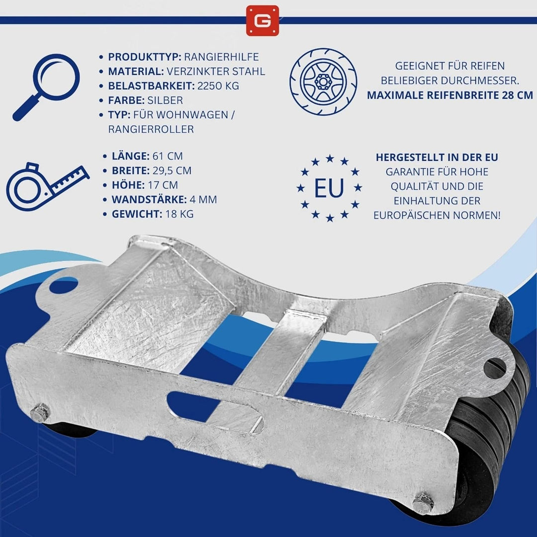 Gal Industrial Auto Rangierhilfe Rangierroller Rangierheber für Pkw Abschlepp Rollwagen belastbar bi