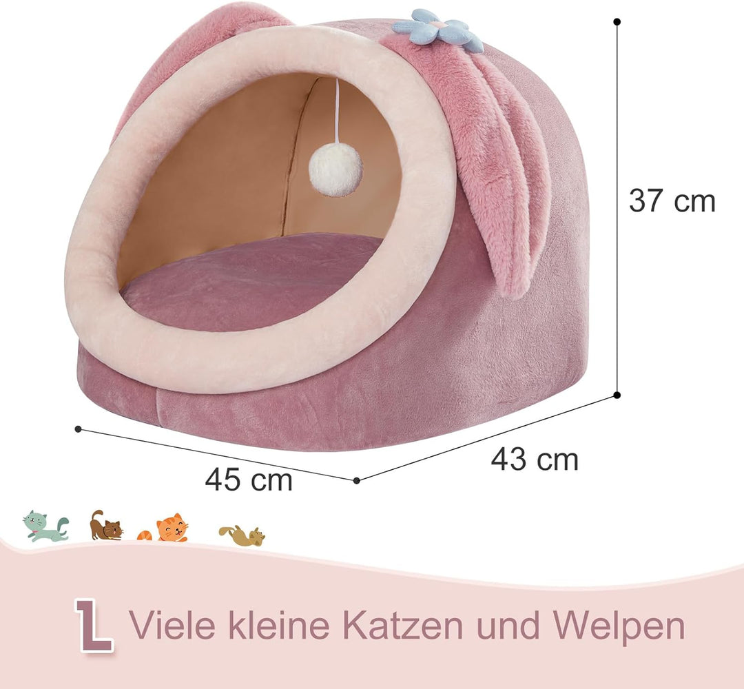 Jiupety Nettes Katzenhöhle, Katzen höhle Katzen bettchen, Katzenbett Flauschig L (45 cm x 43 cm x 37