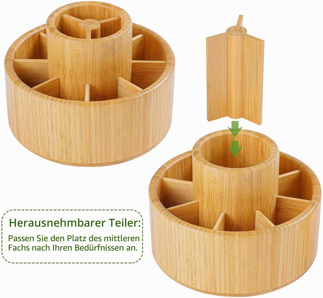 Schreibtisch Organizer aus Bambus drehbar Stifthalter Organizer Schreibtisch Aufbewahrung für Stifte
