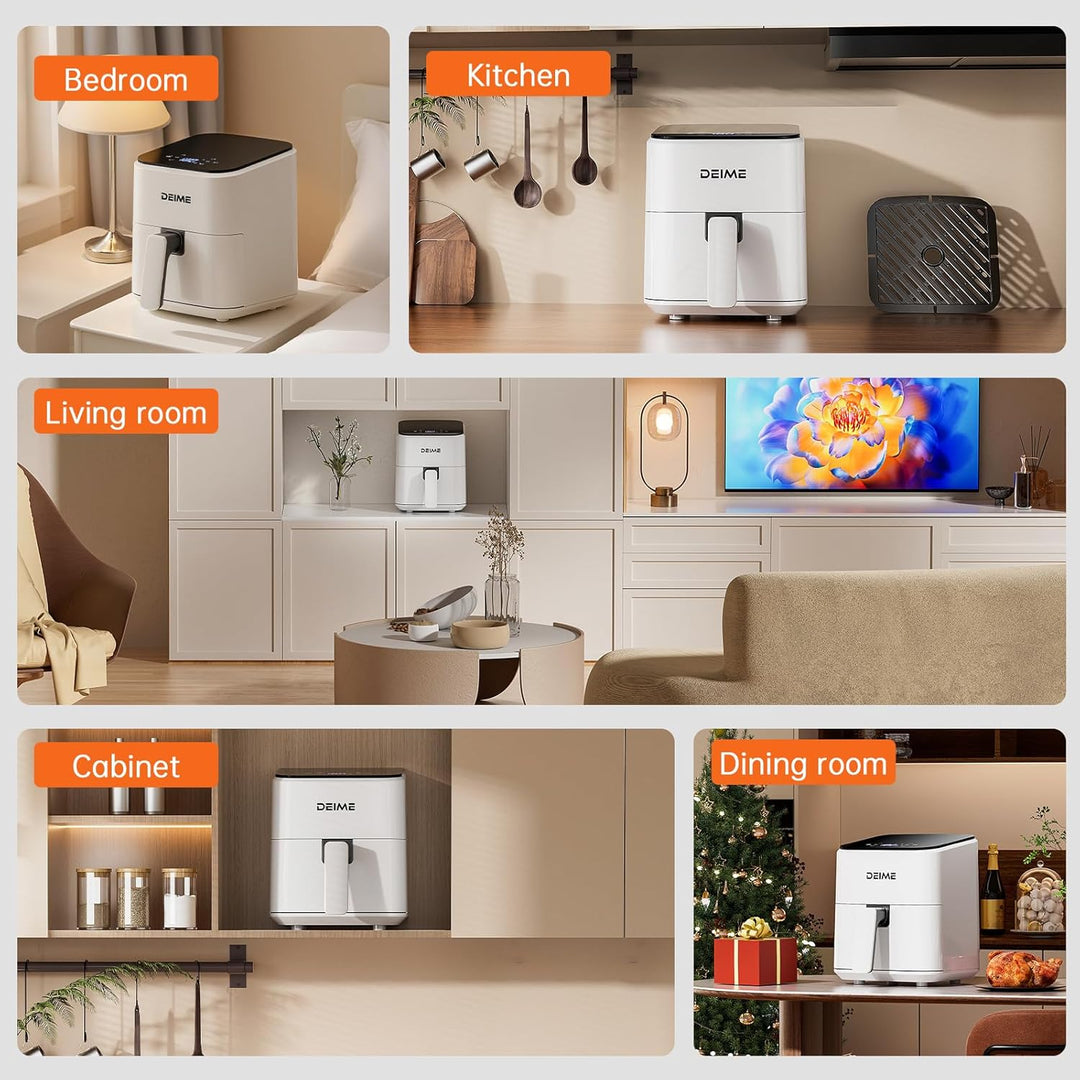 DEIME Heissluftfritteuse 2,5 l, kleiner digitaler Airfryer, platzsparend, kompakt, zum Backen, Aufwä