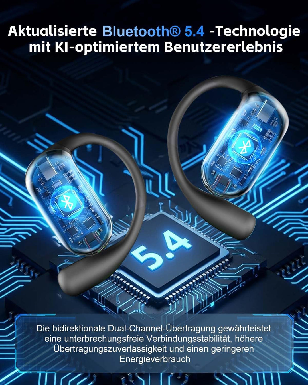 KI Übersetzungskopfhörer Echtzeit mit 134 Sprachen & 90 Std Spielzeit, Bluetooth 5.3 Übersetzer Kopf