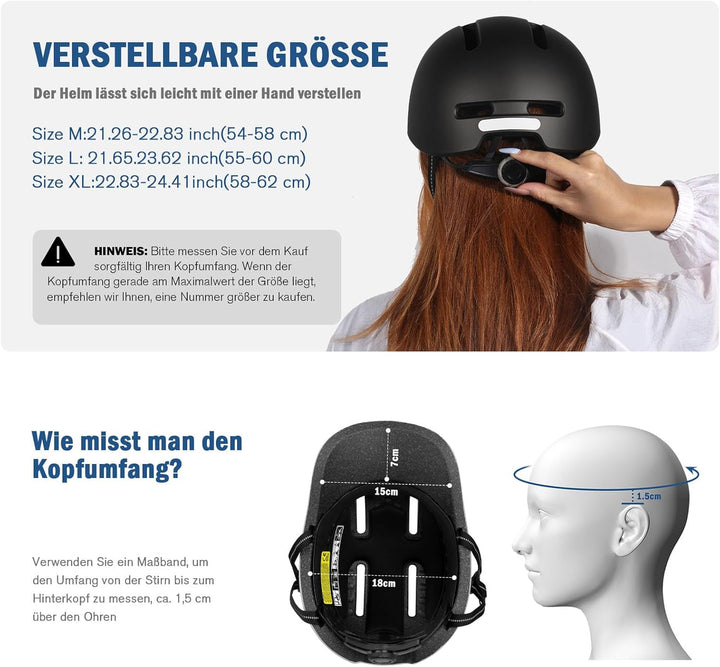 Shinmax Fahrradhelm für Damen und Herren, Einstellbarer Helm mit Visier & Sonnenschutz, Leicht & Bel
