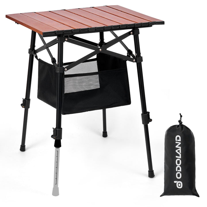 Odoland Campingtisch höhenverstellbar mit Aufbewahrungstasche, Leicht Klapptisch aus Aluminium, Falt