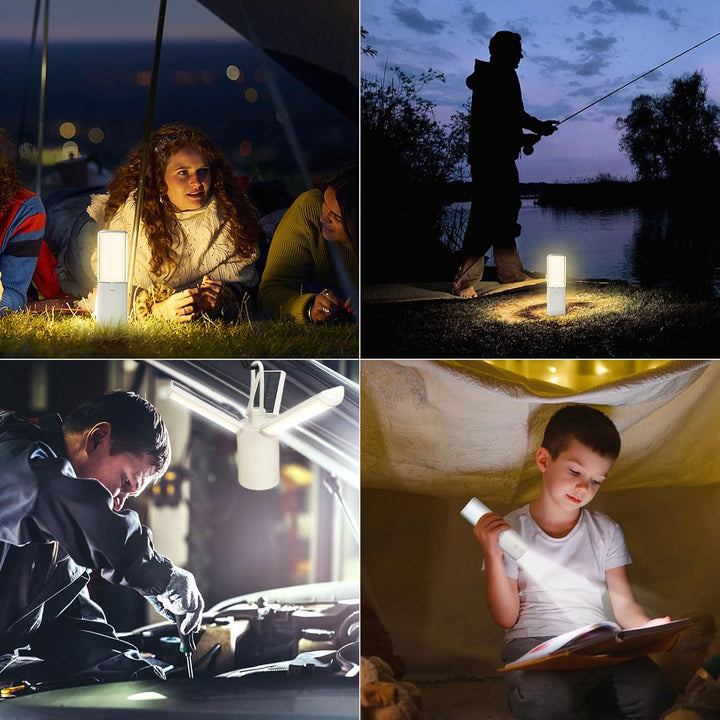 Wholede LED Campinglampe, 8000mAh Multifunktional Camping Laternen Dimmbar mit USB/Solar wiederaufla