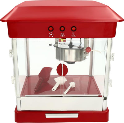 Popcornmaschine 800W Professionelle Popcorn Maschine für Zuhause Filmabend und Geschäften,Edelstahl