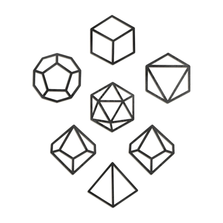 DND Zubehör - 7 Teile Wandobjekt aus Holz - Dungeons & Dragons Deutsch Artwork/Grafik Wandschmuck/D&