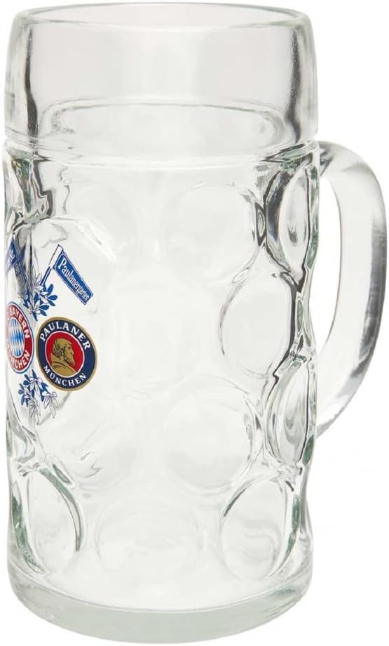 FC Bayern München Masskrug - Logo - Glas 1 Liter Bierkrug Krug FCB