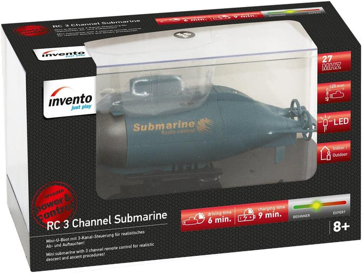 Invento just Play - RC Mini u-Boot Submarine, uboot, Wasserspiele Badewanne Schiff u Boot mit Fernst