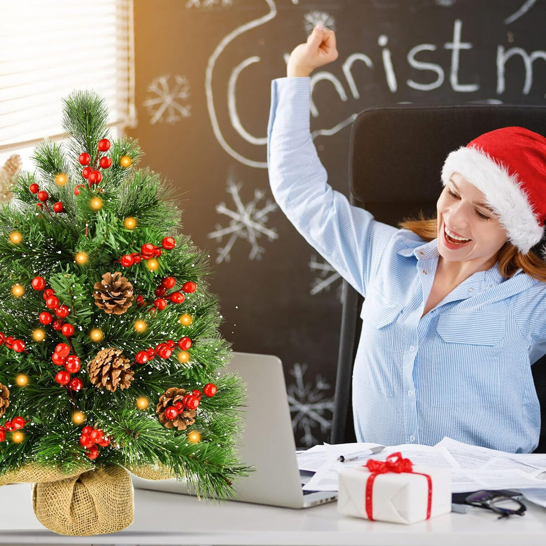 Bilivry Mini Weihnachtsbaum,50cm/1.64ft Mini Christmas Tree Decorations,LED-Weihnachtsbaum für Essti
