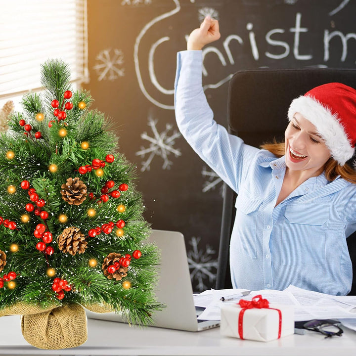 Bilivry Mini Weihnachtsbaum,50cm/1.64ft Mini Christmas Tree Decorations,LED-Weihnachtsbaum für Essti