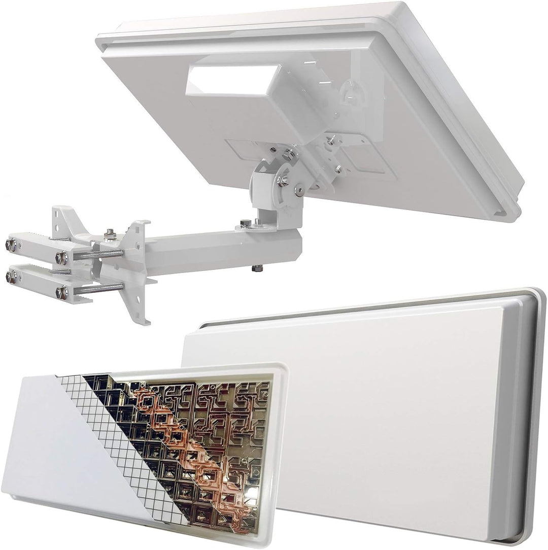 netshop 25 Set: SELFSAT H30D4+ Flachantenne Quad + Fensterhalterung + 4 Fensterdurchführung + 16 F-S