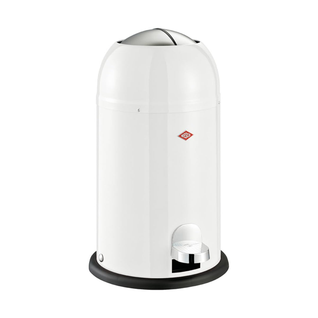 Wesco Kickmaster Junior Abfallsammler in der Farbe weiss, pulverbeschichtetes Stahlblech, eingebaute