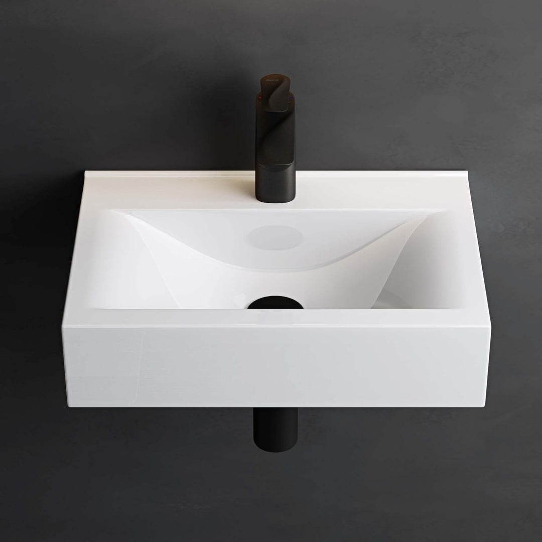 Mai &amp; Mai Aufsatzwaschbecken Brüssel118c, BTH: 45,5x31x10cm, in weiss, aus Keramik, eckig, mit Nano-