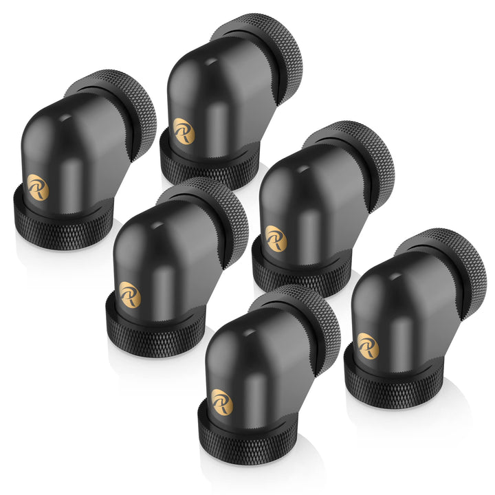 Raijintek Anschluss PELIAS D140906, 14mm, 90 Grad Adapter - 6er-Pack, schwarz