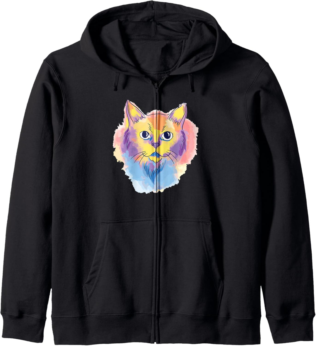 Cute Aquarell Katze Geschenk, Katzen machen mich glücklich Kapuzenjacke