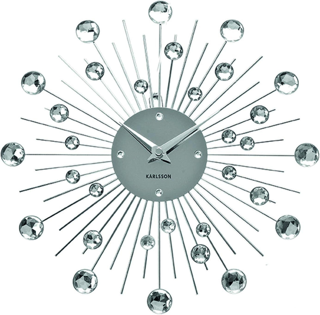 Karlsson "Sunburst Wall Clock, Silver