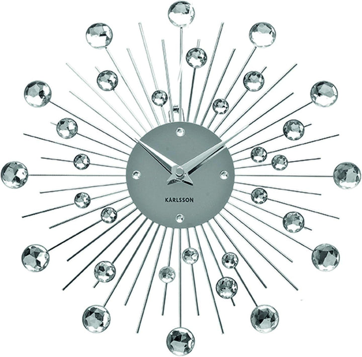 Karlsson "Sunburst Wall Clock, Silver