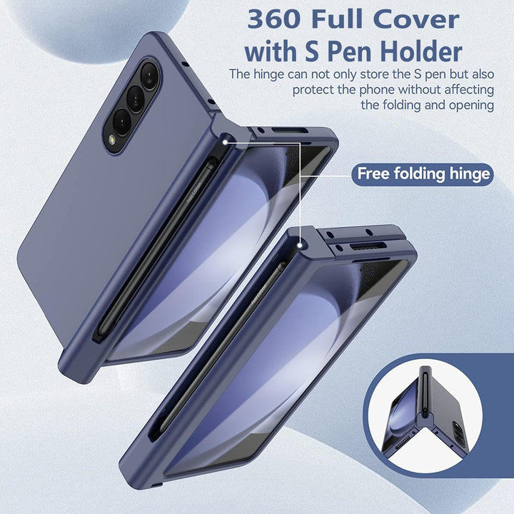 WEYNRBOX für Samsung Galaxy Z Fold 5 Hülle mit S Pen Halter,Samsung Z Fold 5 360 Grad Schutzhülle mi
