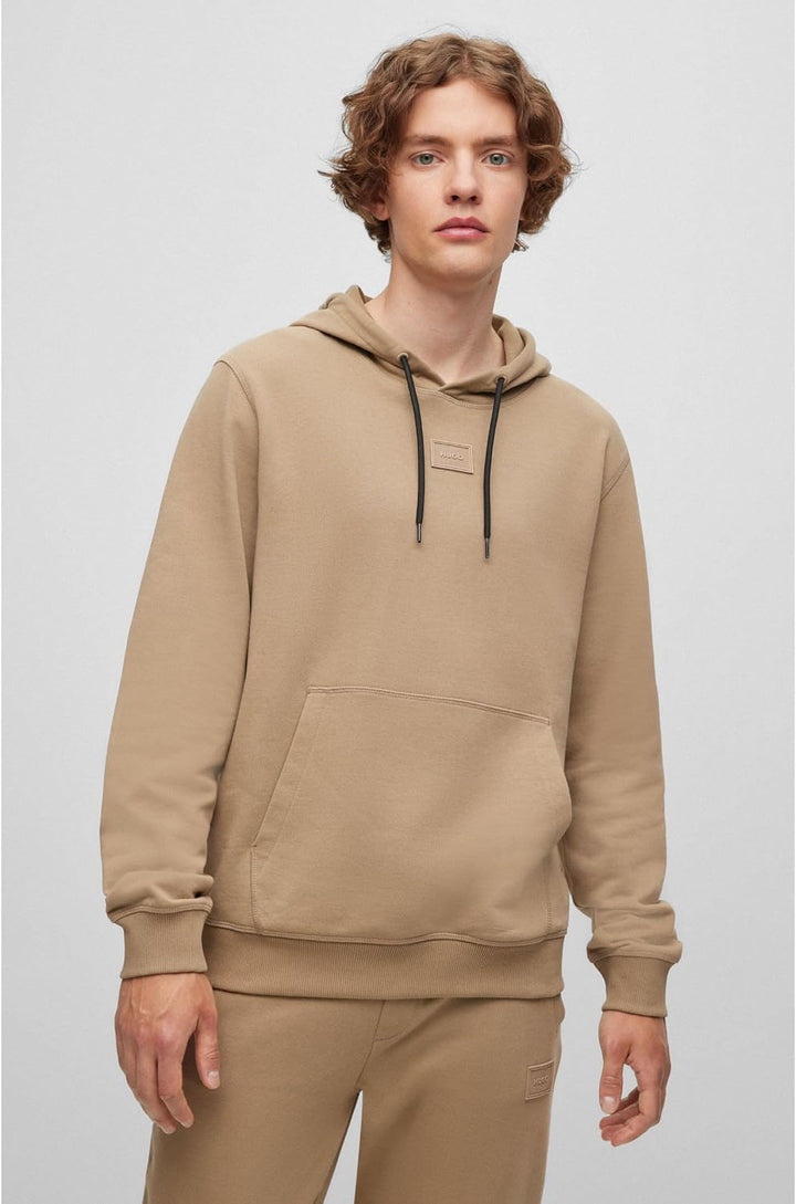HUGO Herren Daratschi C Hoodie aus Baumwoll-Terry mit tonalem Logo-Aufnäher M Open Brown242, M Open