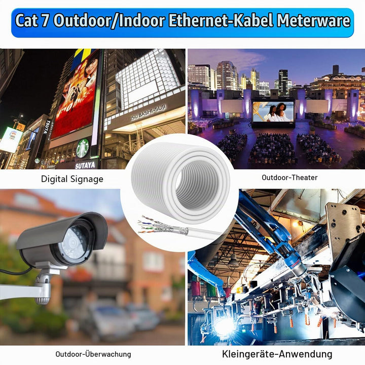 Soibke LAN Kabel 60 Meter, Netzwerkkabel 60m Cat 7, Wlan Kabel Weiss Geschirmt S/FTP Ethernet Weiss