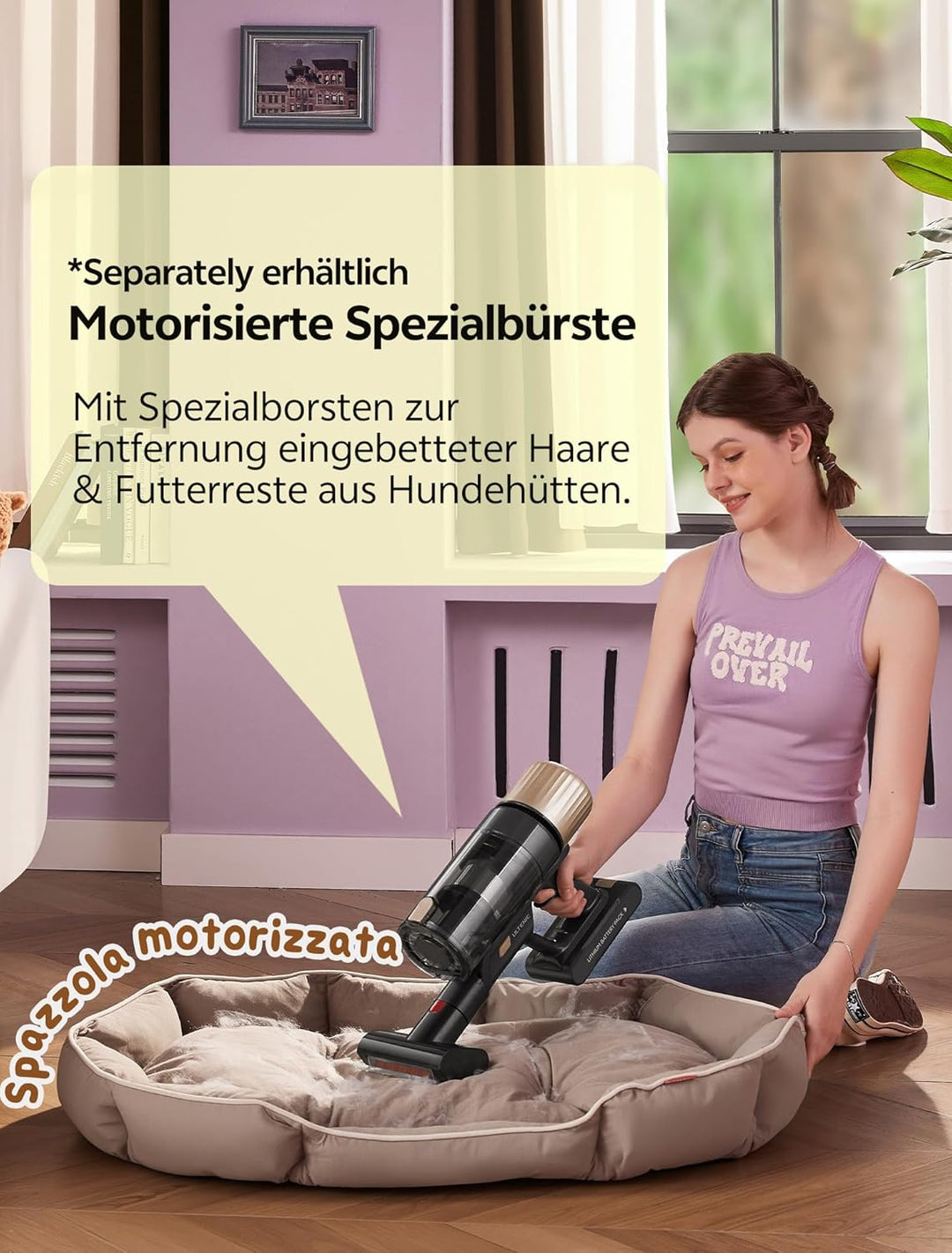 Ultenic Akku Staubsauger, 50000Pa/ 65Min, Staubsauger Kabellos mit GreenEye Technologie, Teleskoproh