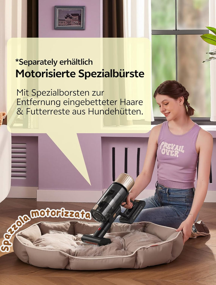 Ultenic Akku Staubsauger, 50000Pa/ 65Min, Staubsauger Kabellos mit GreenEye Technologie, Teleskoproh