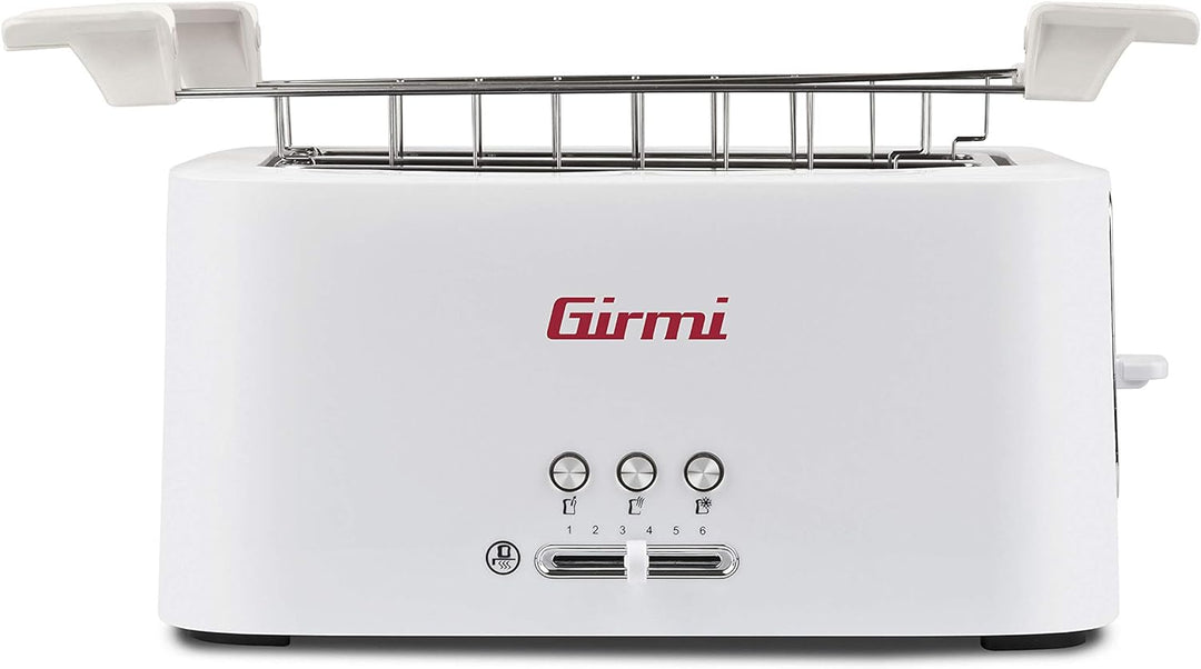 Girmi TP91 Toaster XL, 1500 W, Kunststoff, weiss 4 Toast, 4 Toast