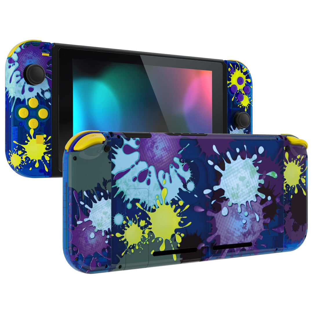 eXtremeRate Hülle Case für Nintendo Switch Joycon/Konsole, Rückgehäuse&Kickstand für Switch Console,