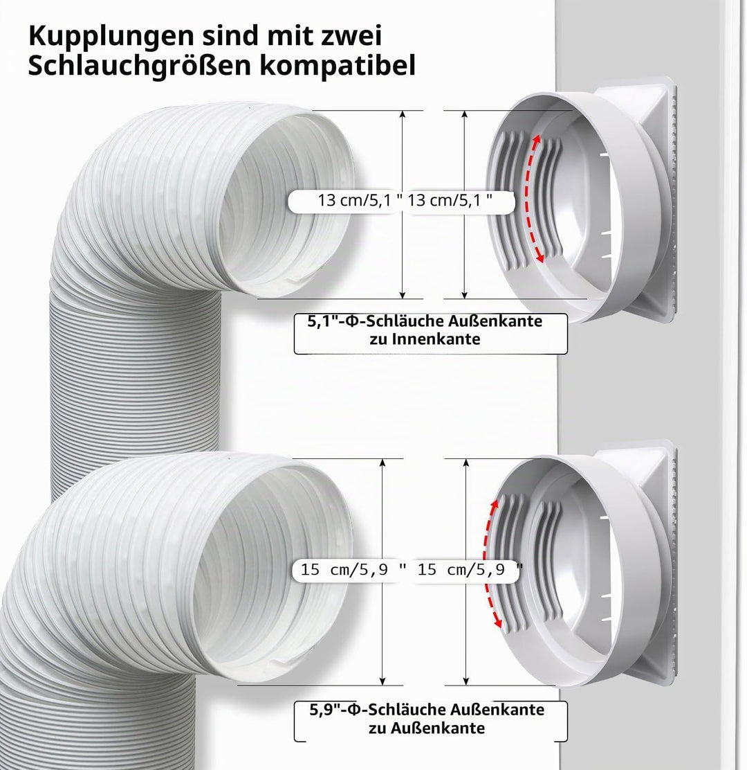 Gulrear Tragbares ACFensterEntlüftungsSet, universelles tragbares KlimaanlagenFensterSet mit 3 verst
