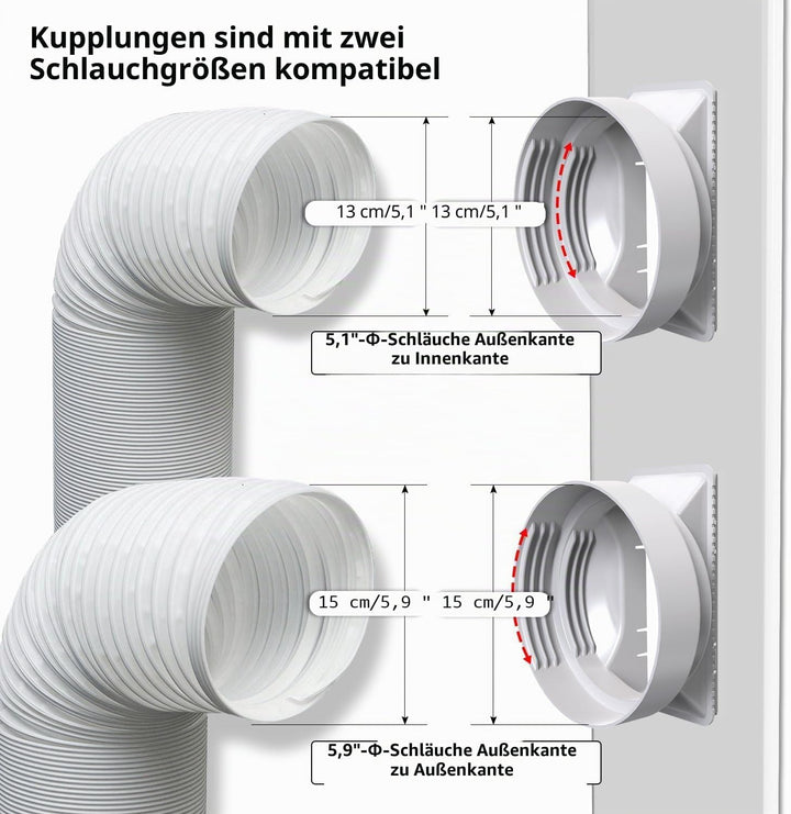 Gulrear Tragbares ACFensterEntlüftungsSet, universelles tragbares KlimaanlagenFensterSet mit 3 verst