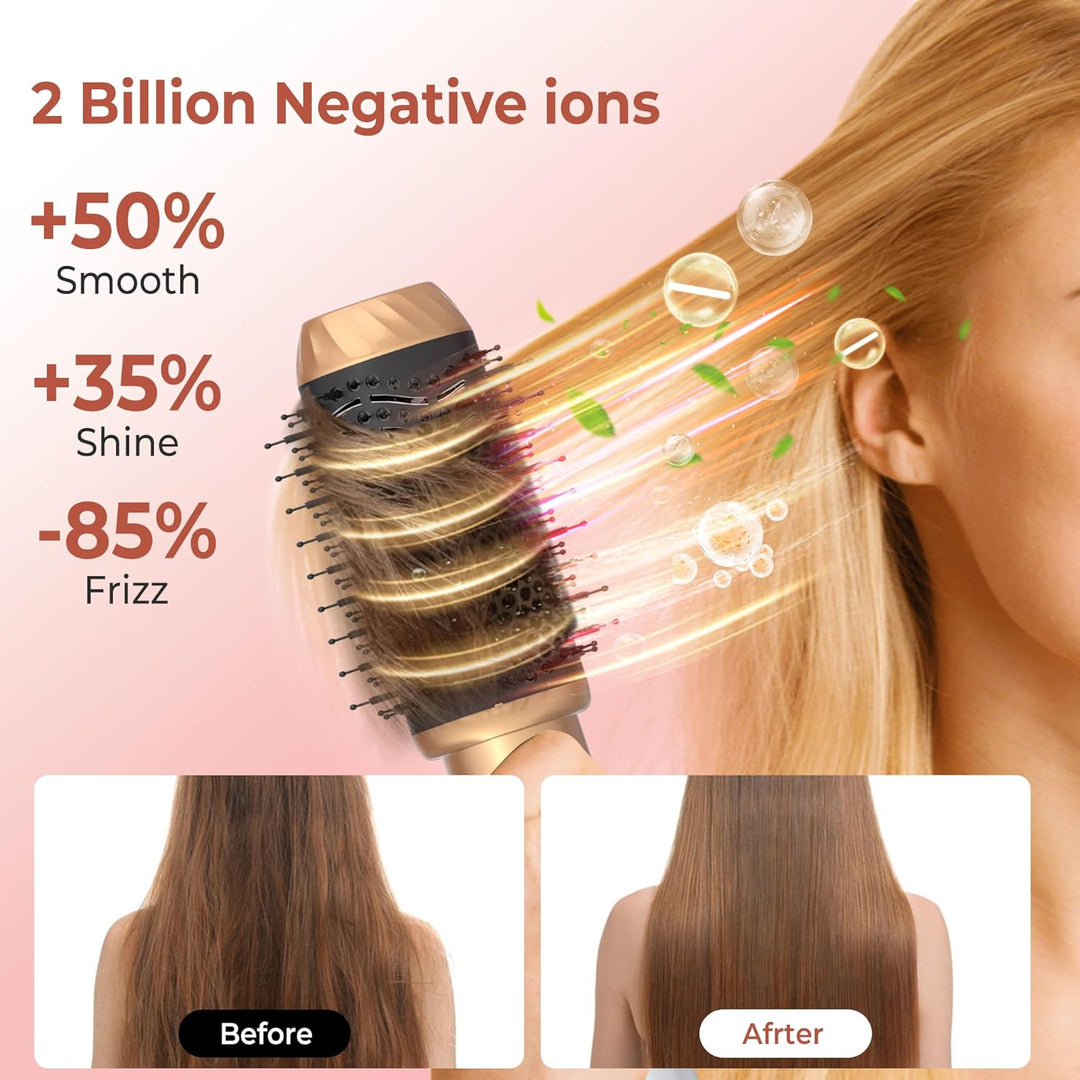 MogaWave Hairstyler Pro Airbrush Haarstyler 6 in 1 Air styler mit Warmluftbürste, Föhnbürste, Rundbü