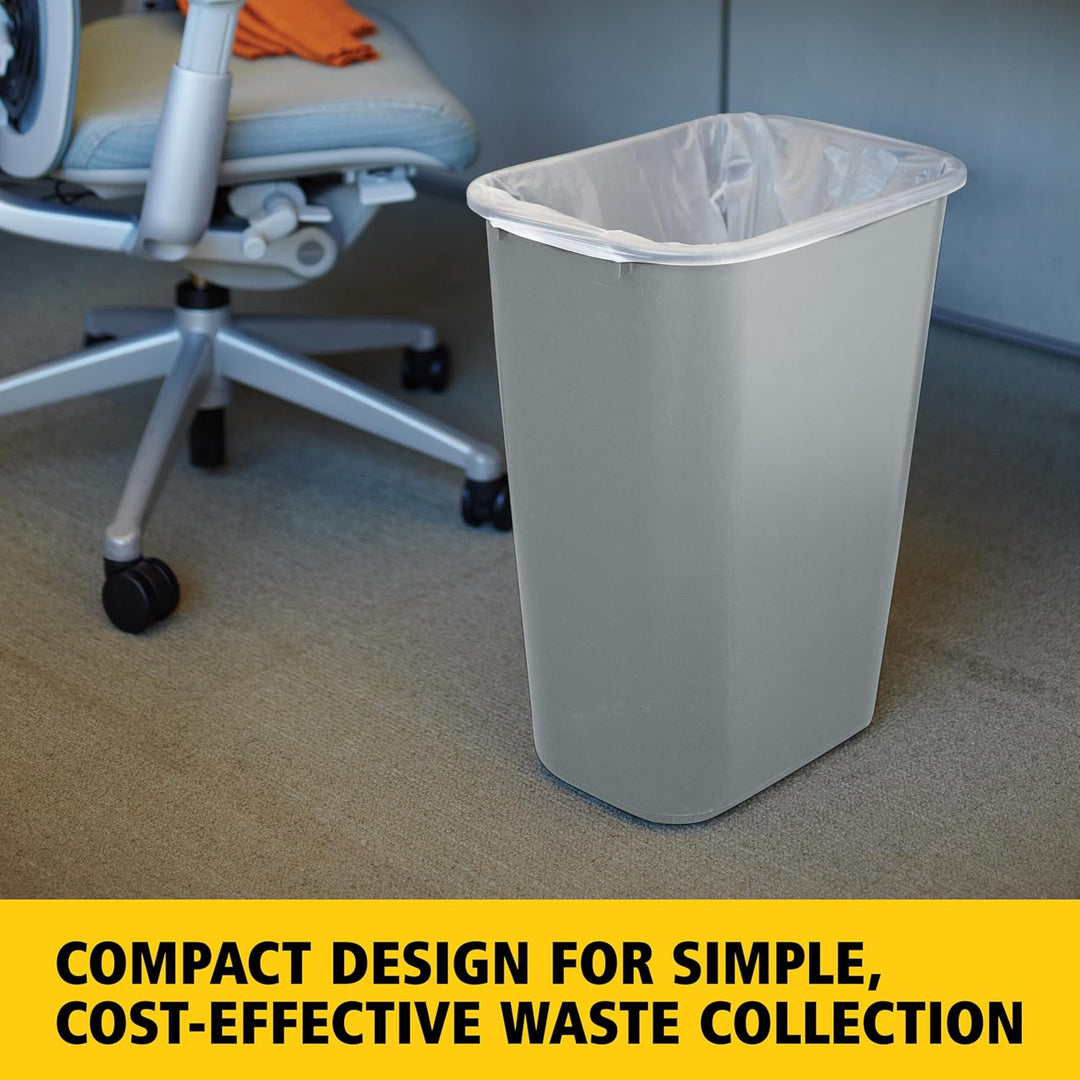 Rubbermaid Commercial Products 10.25 gal Rectangular Soft Molded Plastic Trash Can - Grey grau, grau