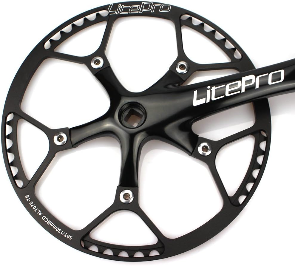 CYSKY Single Speed Kurbelgarnitur 53T 56T 58T 170mm Kurbelarme 130 BCD Litepro Faltrad Kurbelgarnitu